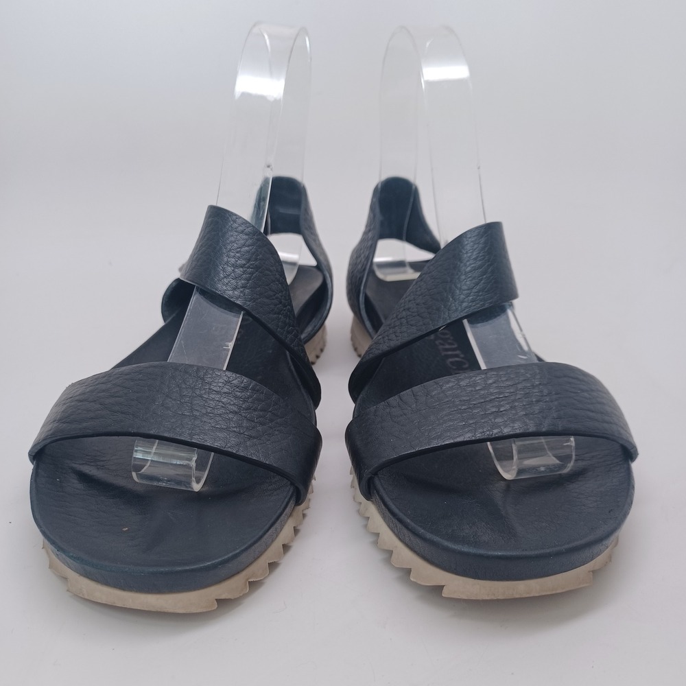Pedro Garcia Black Pebbled Leather Sandals with White Sole Spain 37.5 Womens - Picture 4 of 12